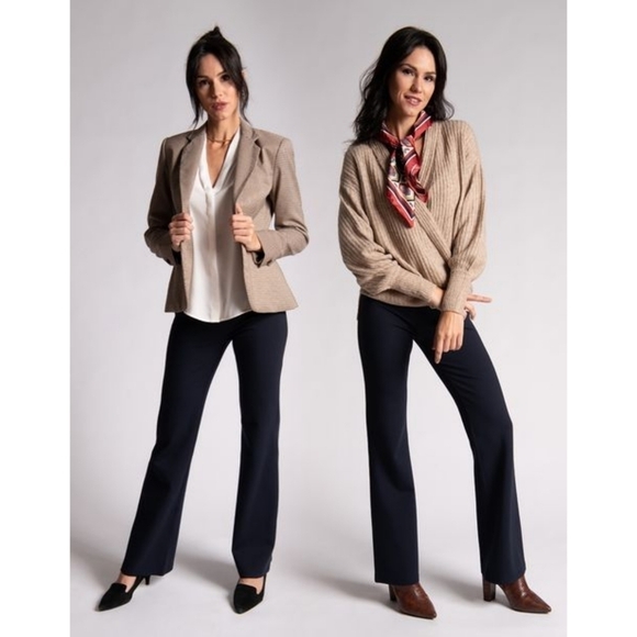 Betabrand Navy Dress Pant Yoga Pants Bootcut Size Small - Picture 3 of 8